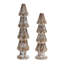 White Washed Wooden Pine Tree (Set of 2)