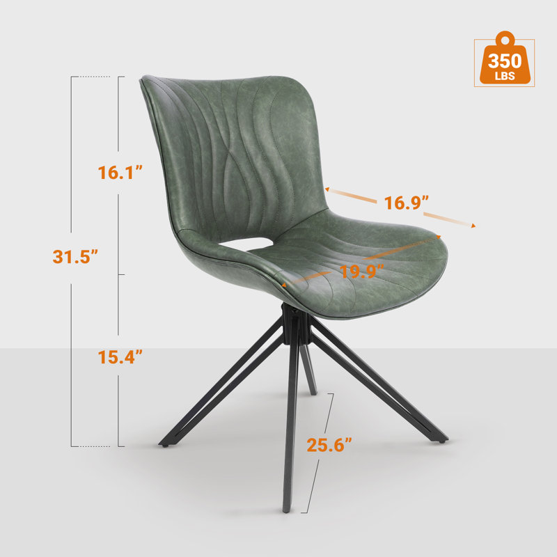 Upholstered Swivel Dining Chairs, Green