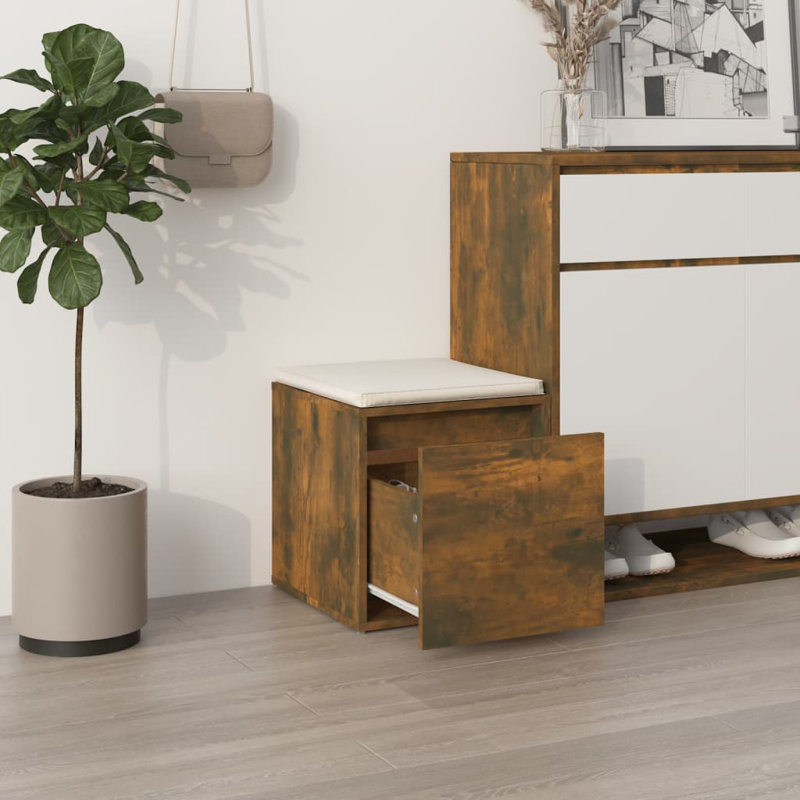 Ebern Designs Decorative Bin, Smoked Oak