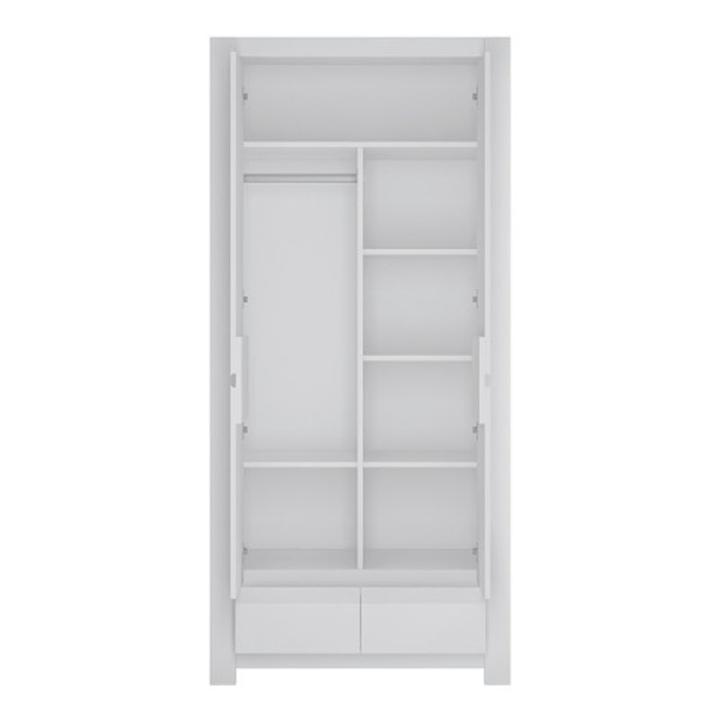 Kynon 2 Door Solid Wood Wardrobe