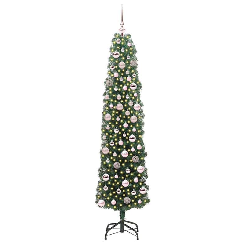 Artificial Christmas Tree with 300 LEDs with Stand, Pink, 5.91' H