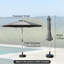 Parasol de patio 9 pi - Gris, bloquant, 8 nervures robustes, eau pour patio, terrasse, protection extérieure de piscine, eau, construction jardin, plage, zone