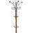 73" Tall Chrome And Wood Coat Rack