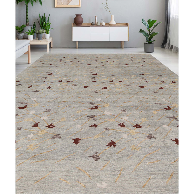 Tapis bleu clair noué à la main de haute qualité