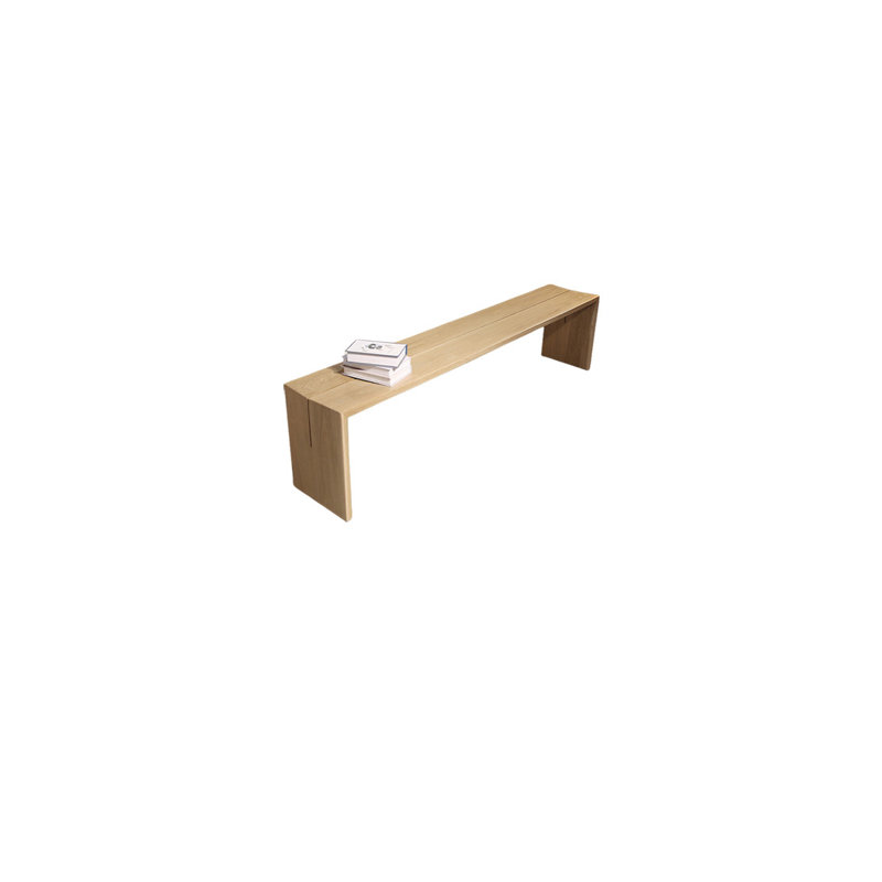 Modern Simple V-shaped Bench Solid Wood Bench, 17.71" H x 47.24" W x 13.77" D