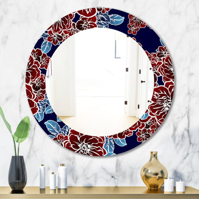Miroir mural sans cadre floral