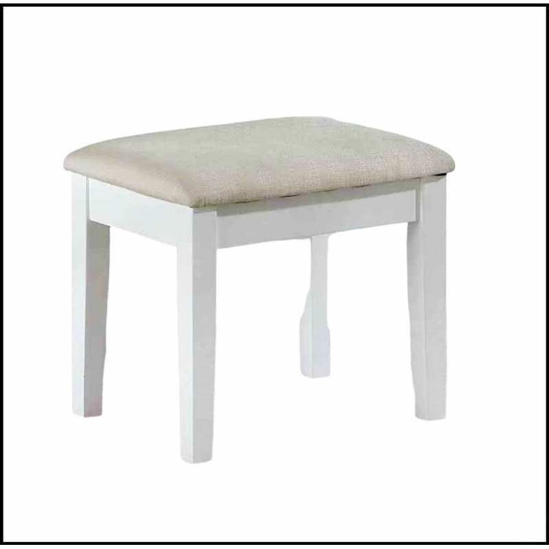 Ensemble de meuble-lavabo de style contemporain avec miroir de 3 m, lumières DEL, tiroirs de rangement, glissières en bois et tabouret rembourré pour la chambre à coucher