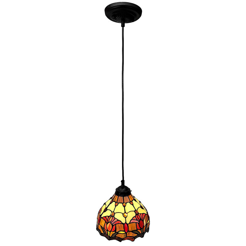 Luminaire suspendu à 1 lumière Ryerson Tulips, Bronze foncé, H 6 po x l 8 po x P 8 po