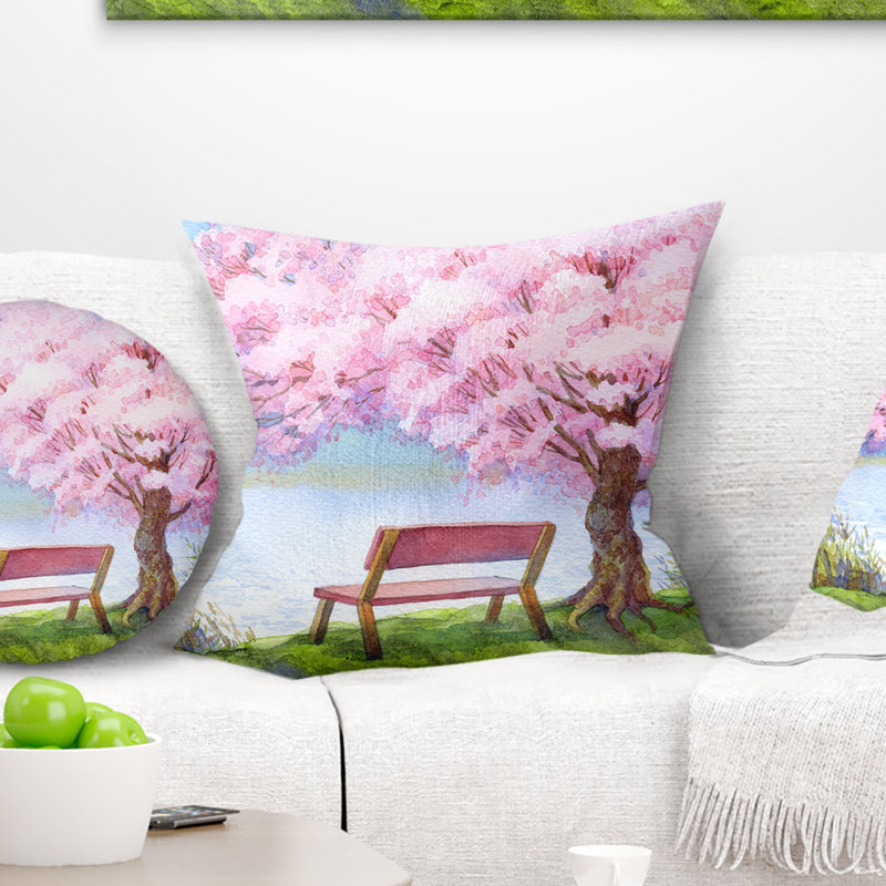 Coussin de pêche floral sous fleur, 16 po x 1 po, Coussin décoratif