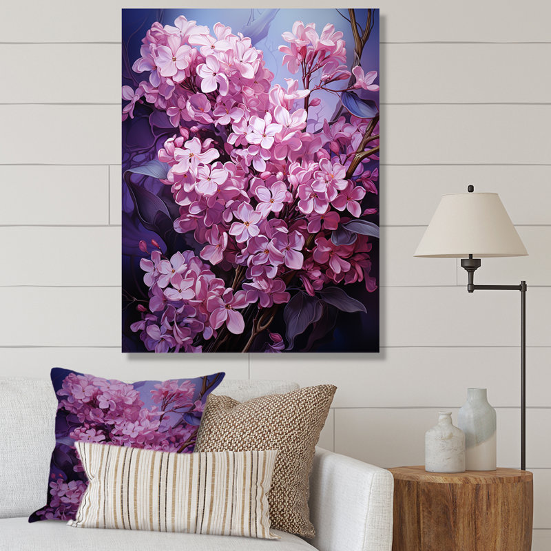 Murmures de lilas V sur toile, Toile tendue, H 32 po x l 24 po
