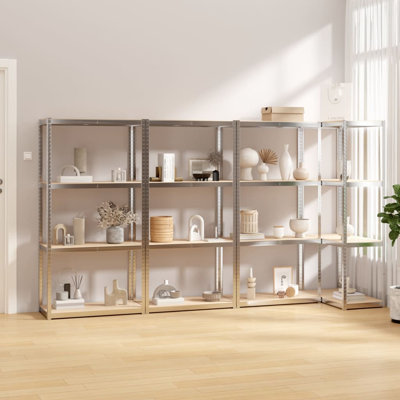 Shelf Storage Bookshelf Shelving Unit 5-Layer Steel and Engineered Wood