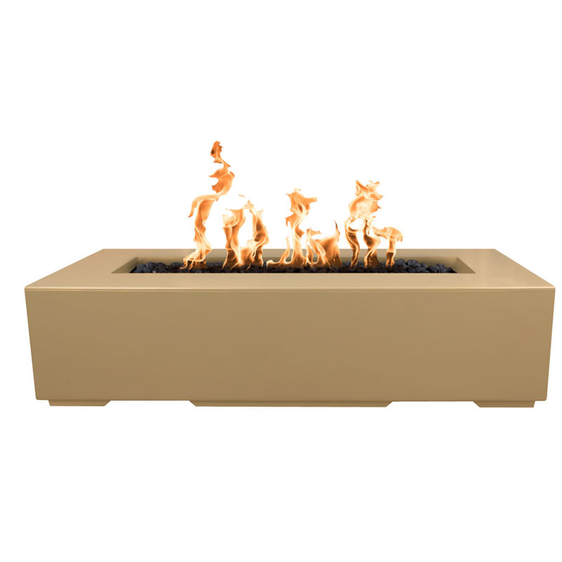 Regal Rectangle Concrete Smokeless Fire Pit, 13" H x 54" W x 24" D, Brown, Natural Gas
