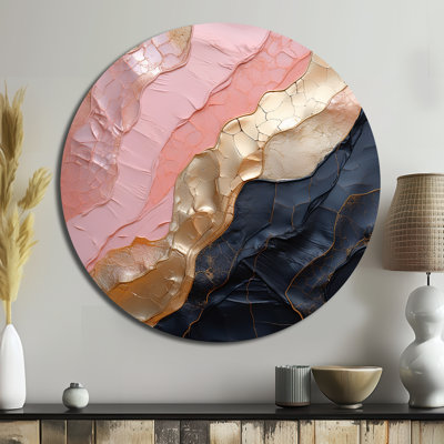Dover - Reproduction d'art abstrait en métal rond
