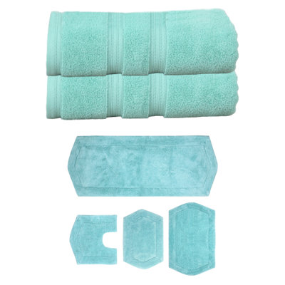 Ensemble de serviettes de bain 2 pièces et de tapis de bain 4 pièces 100% coton doux Bryd Collection (ensemble de 6)