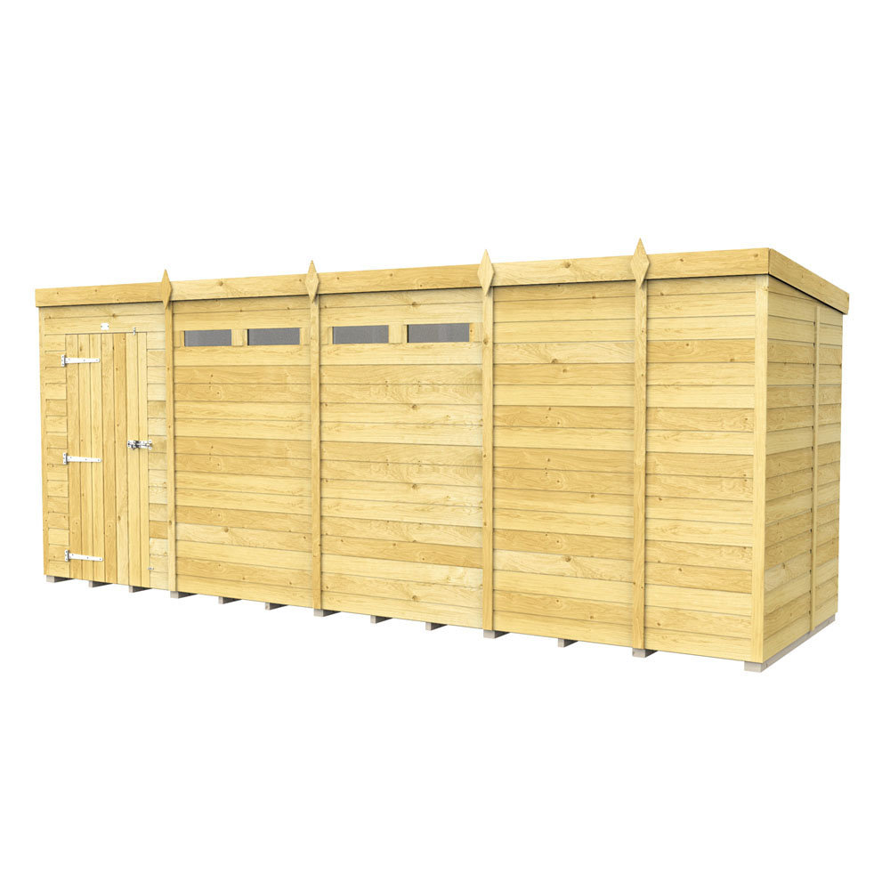 17ft x 5ft Pent Security Shed - Single Door