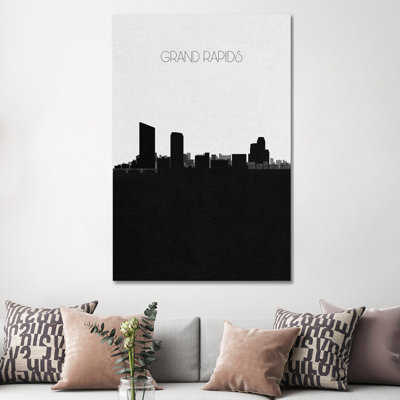 Grand Rapids, Michigan City Skyline by Ayse Deniz Akerman - Wrapped Canvas Gallery-Wrapped Canvas Giclée