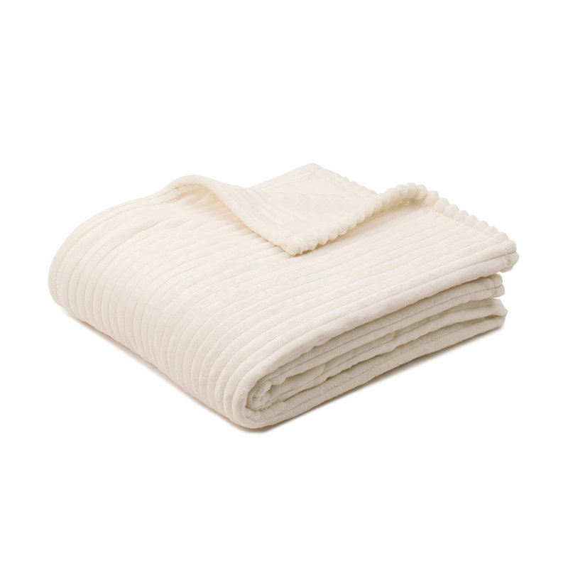 Fine corduroy blanket, Wool white