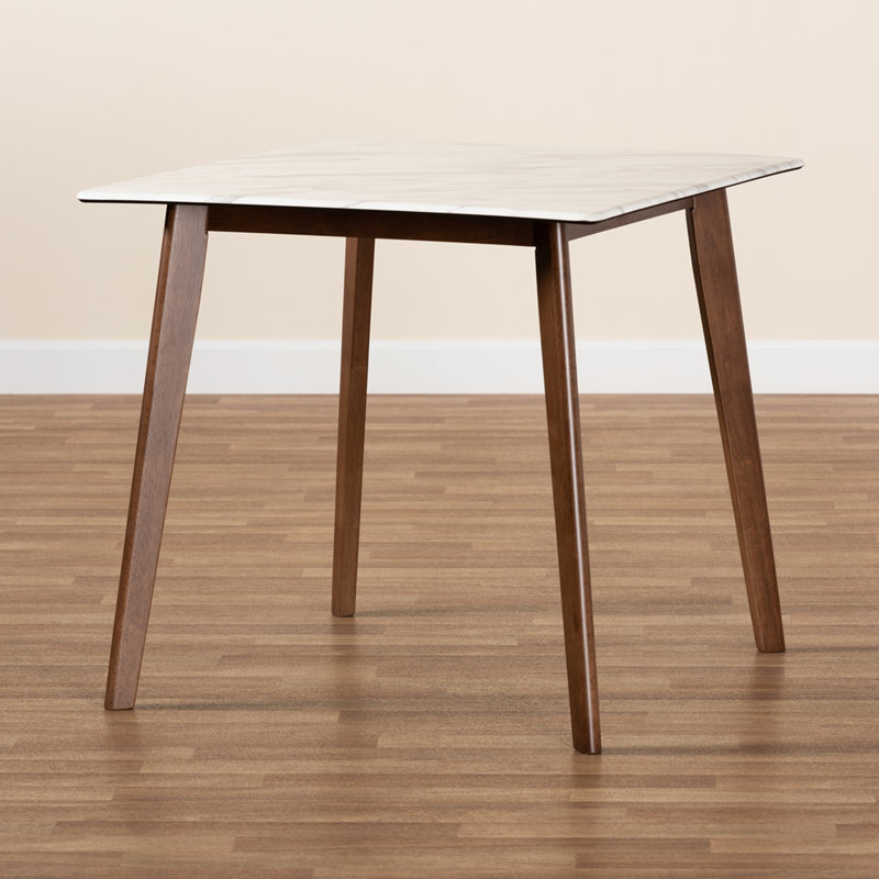 Baturhan Square Faux Marble Top Dining Table