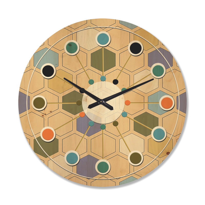Horloge murale rétro Mid-Century, Très grand