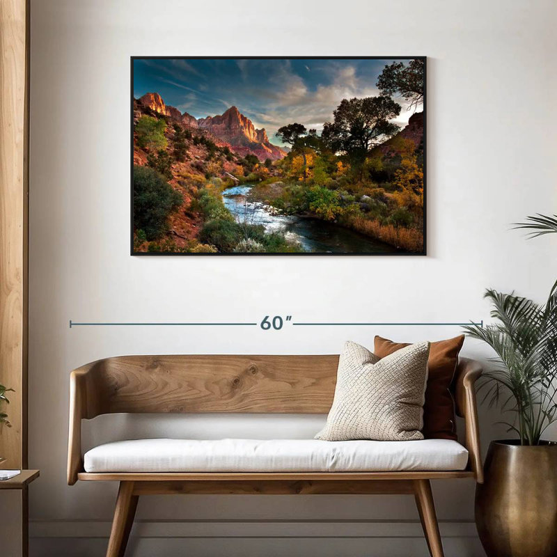 Paysage de Sion, Cadre flottant noir, 43 po x 29 po