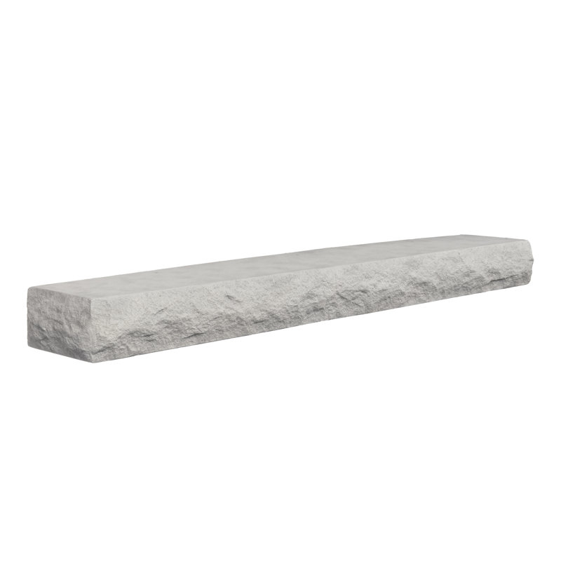Natural Cut Stone Edge Non-Combustible Mantel Shelf, 60", Arctic Blast