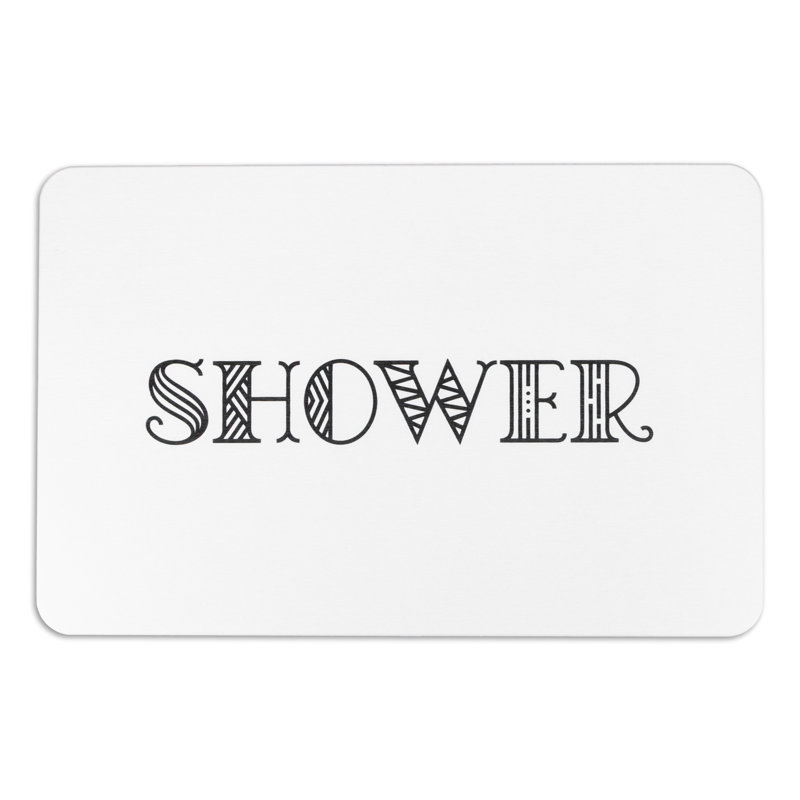 Non-Slip Bath Mat, White/Black