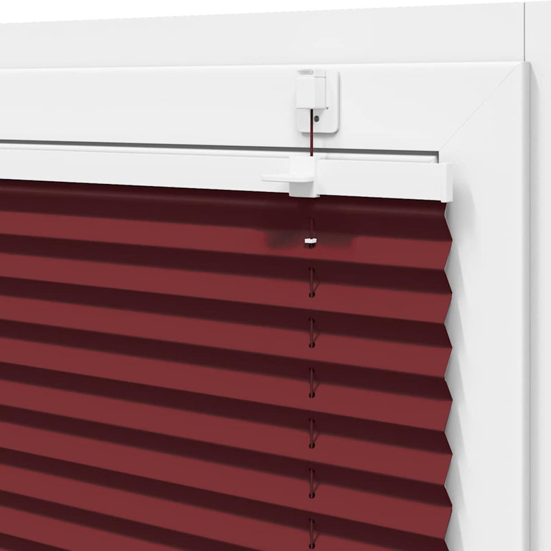 Room Darkening Pleated Blind, 105cmW x 200cmL, Bordeaux Red