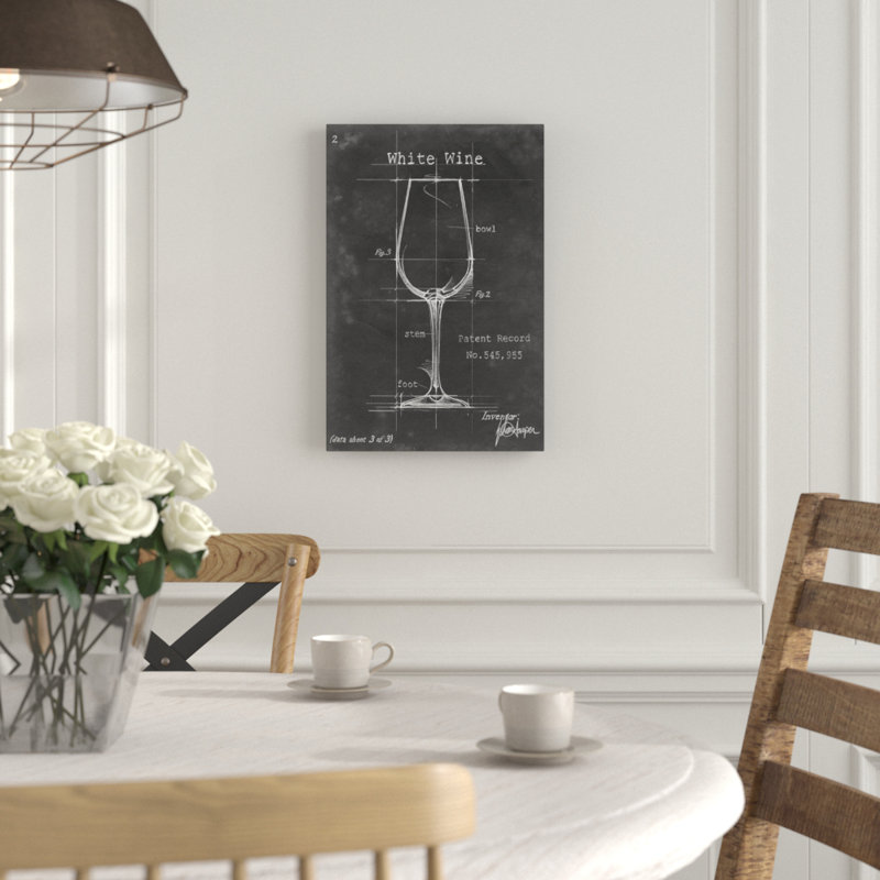 « Barware Blueprint IV », impression sur toile, H 40 po x l 26 po x p 1,5 po, Pas de tapis, Toile tendue