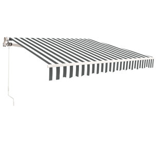 Manual Retractable Patio Door/Window Awning, Sunshade Shelter Outdoor Canopy