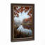 Art mural en bois avec moulin à vent en bois le long du canal avec arbres d'automne-1583620219