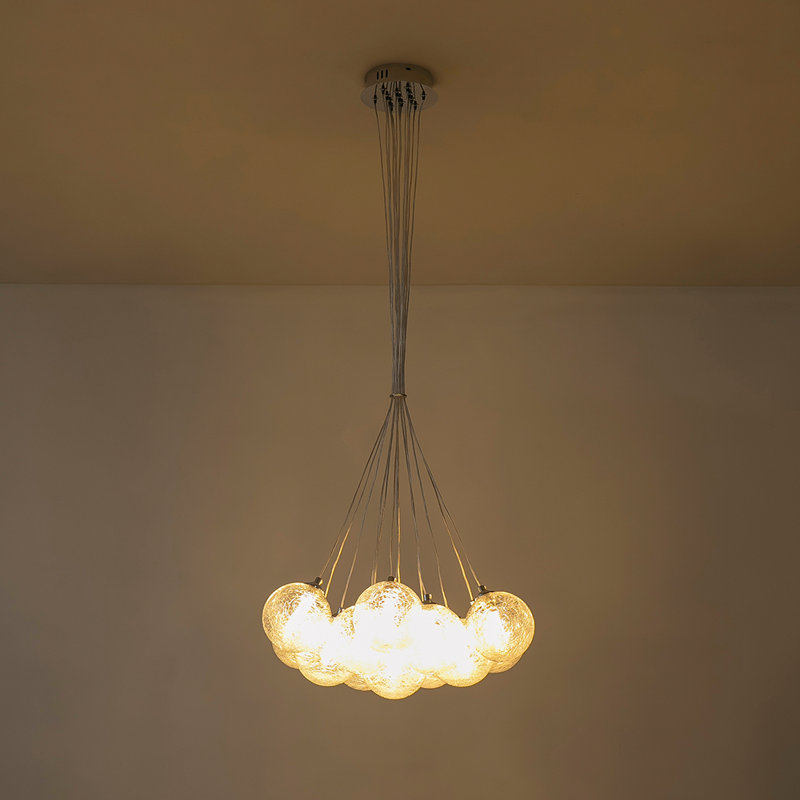 Lonzel 13-Light Dimmable Glass Cloud Bubble Chandelier