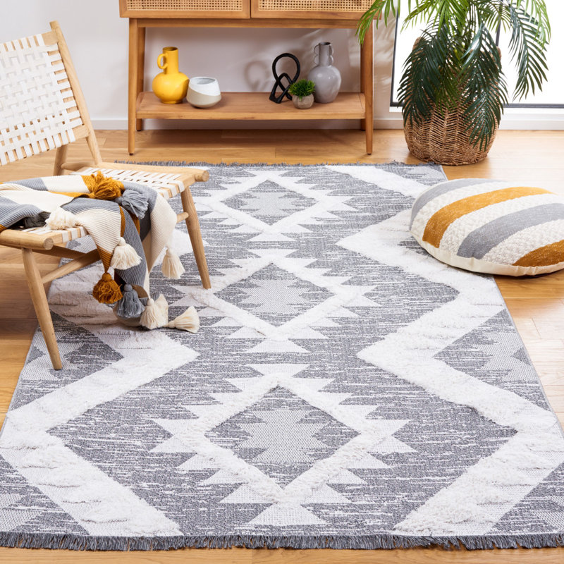 Tapis gris / ivoire Augustine 712, Carré 6 pi 4 po