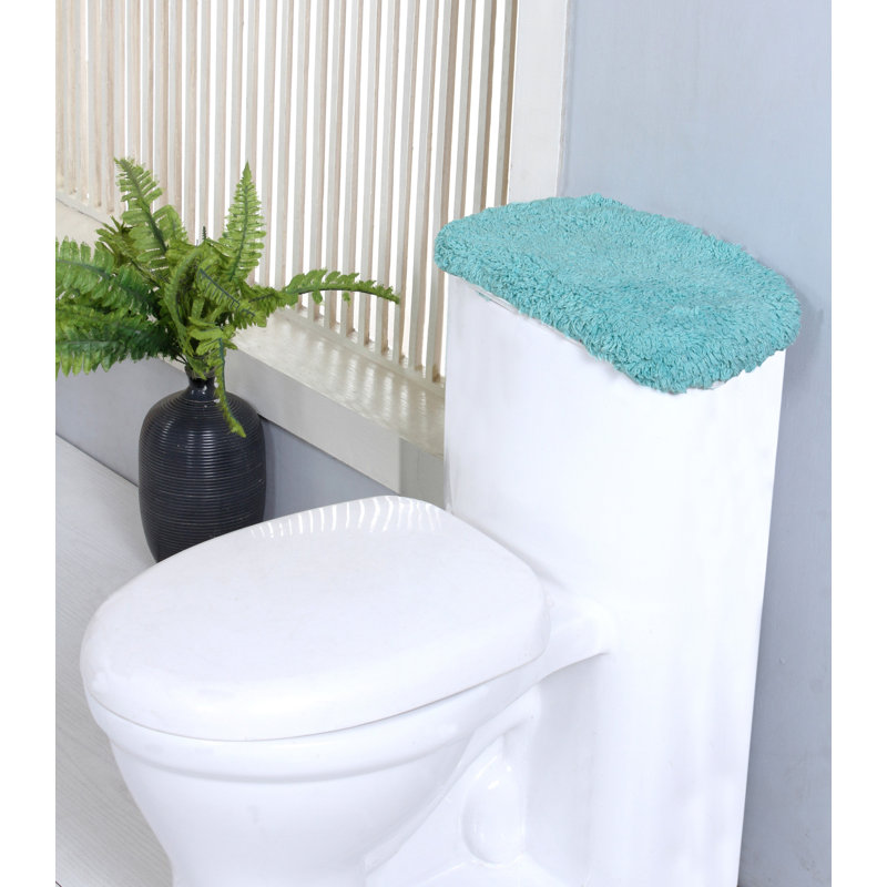 100% Cotton Tufted Bath Rug, Extra Soft & Machine Washable 10x22" Tank Cover, Turquoise