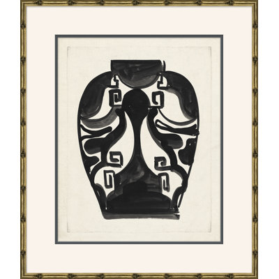 «Art Deco Vases» - Peinture encadrée sur papier