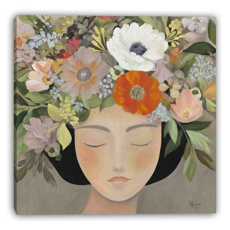 Art floral sur toile tendue, l 40 po x H 40 po x P 1,5 po