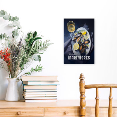 Art mural classique, coquillages et vin