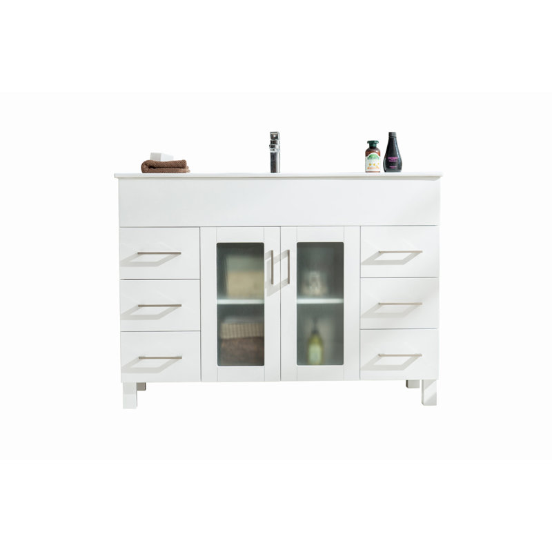 Ensemble de meuble-lavabo simple 47,64 ", Blanc