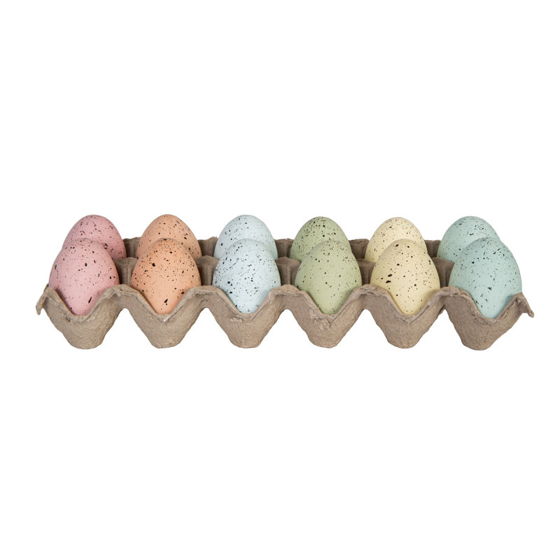One Dozen Colored Easter Eggs Decorative Figure