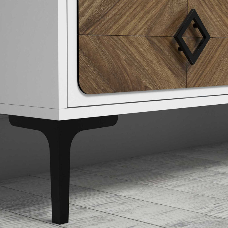 Modern Living Room Furniture Set (3 Pieces) | White & Walnut Finish | TV Unit (70.9 x 20.5 x 13.8 in), Wall Shelf (10.8 x 33.1 x 7.9 in), Coffee Table (41.3 x 13.6 x 23.6 in) | 100% Melamine Coated Particle Board | Stylish & Functional Design