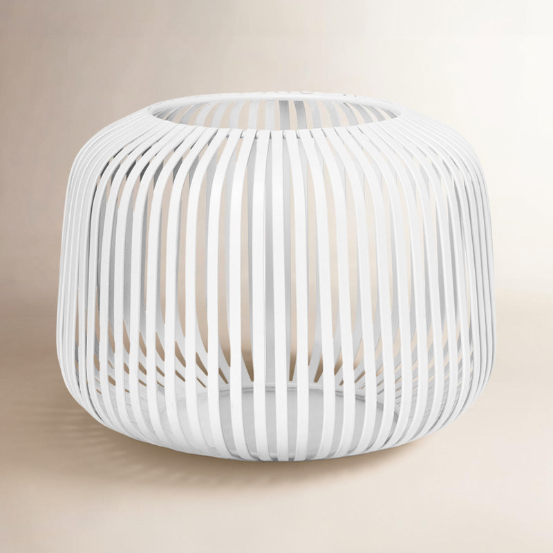 Lito Metal Lantern Candle Holder, 4" H x 5.25" W x 5.25" D, White