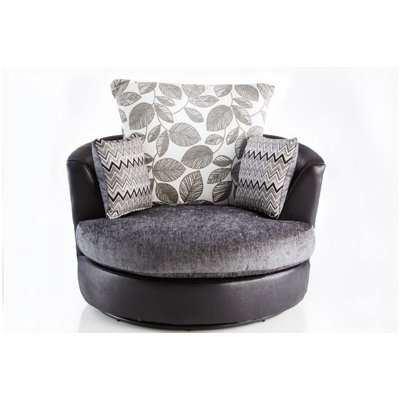 Bui Upholstered Swivel Barrel Chair