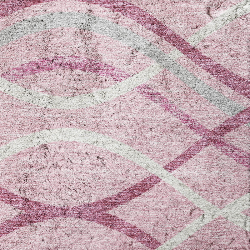 Tapis Dream Shag Waves ADS757, lavable à la machine, de qualité supérieure, 3' x 5', Pink