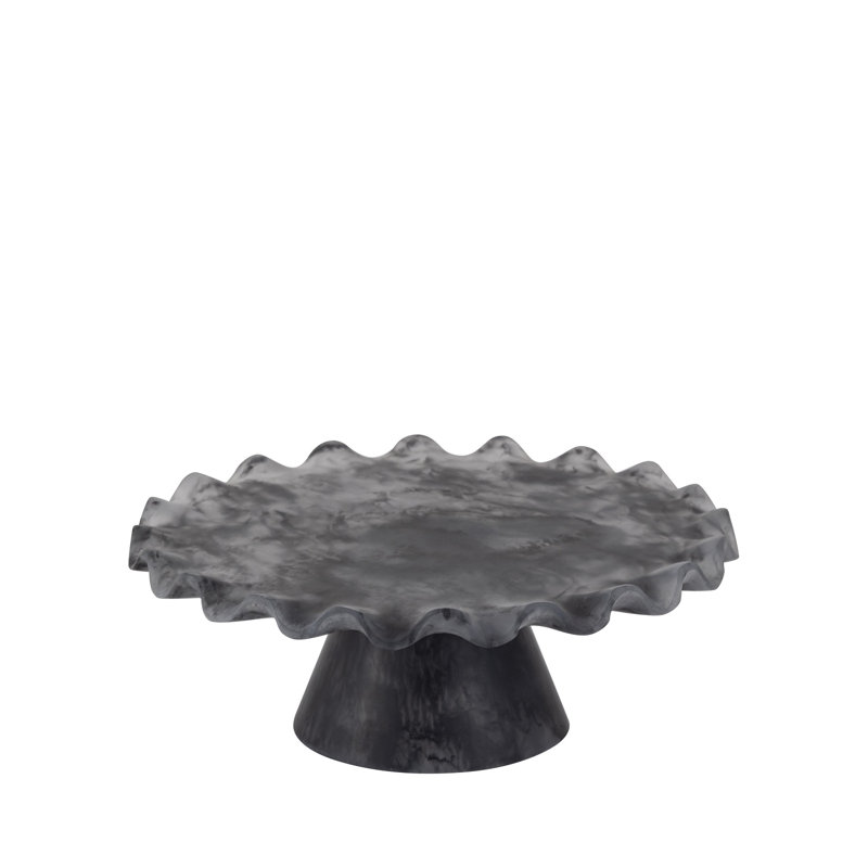 Resin Cake Stand Large, 3.15" H x 9.25" W x 9.25" D, Black