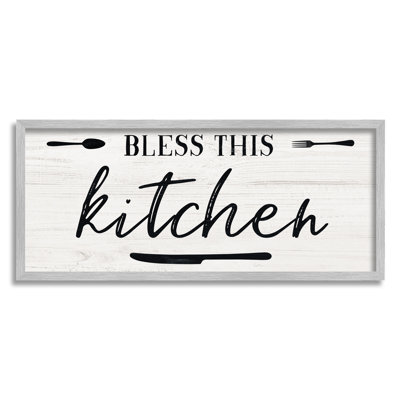 " Bless This Kitchen Phrase Minimal Fork Knife " by Natalie Carpentieri