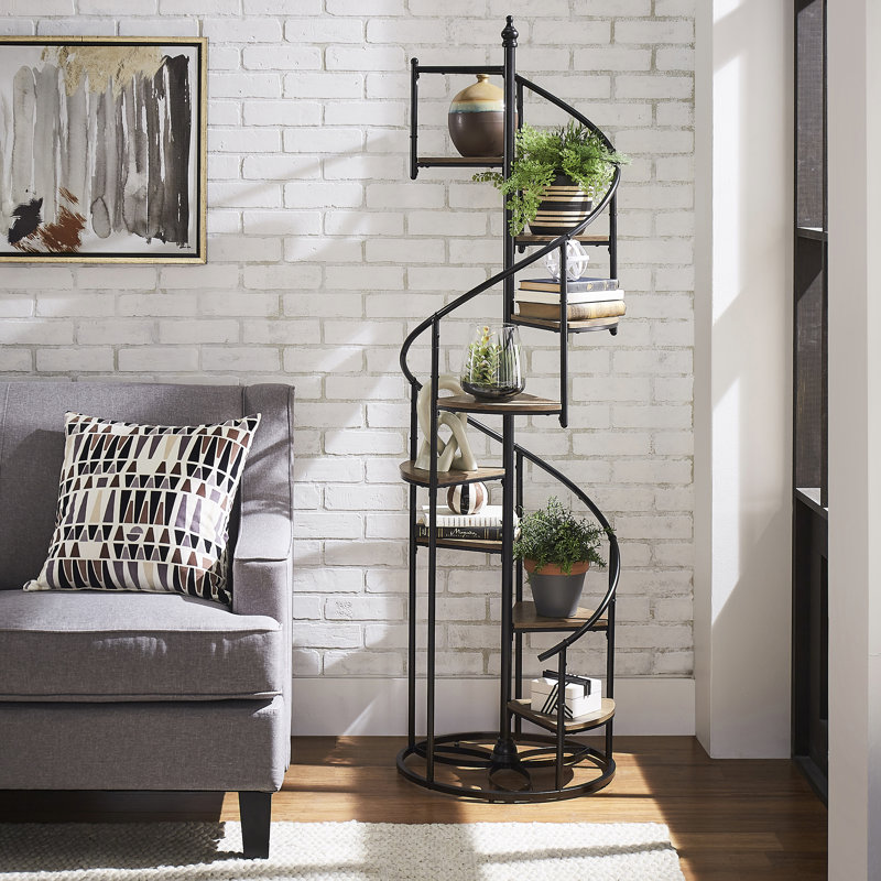 Étagère d'escalier en colimaçon H 69 po x l 20 po x P 20 po Lorenzo