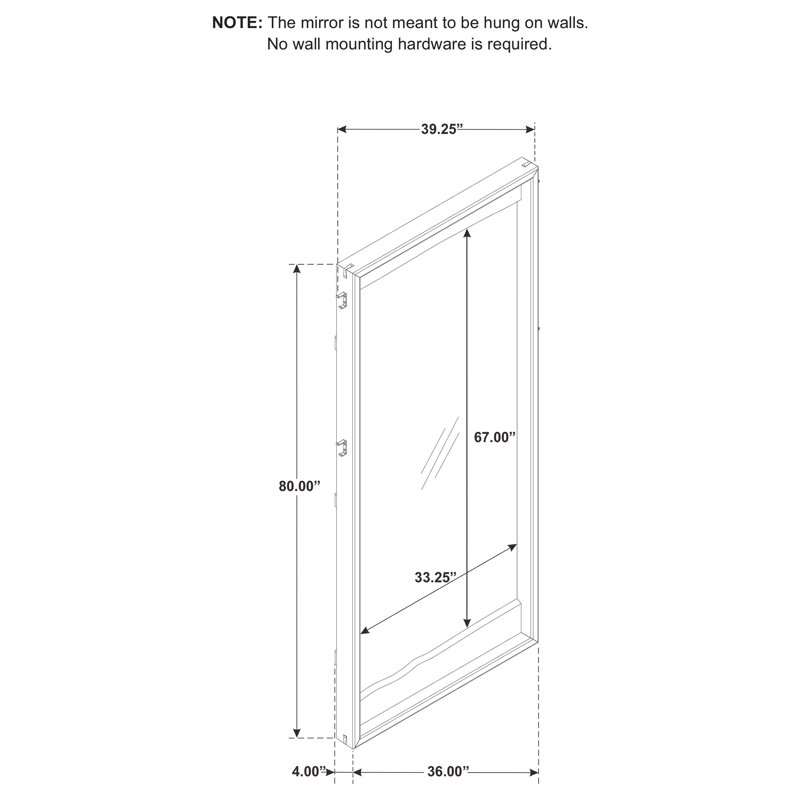 Miroir de plancher pleine grandeur Stillwater