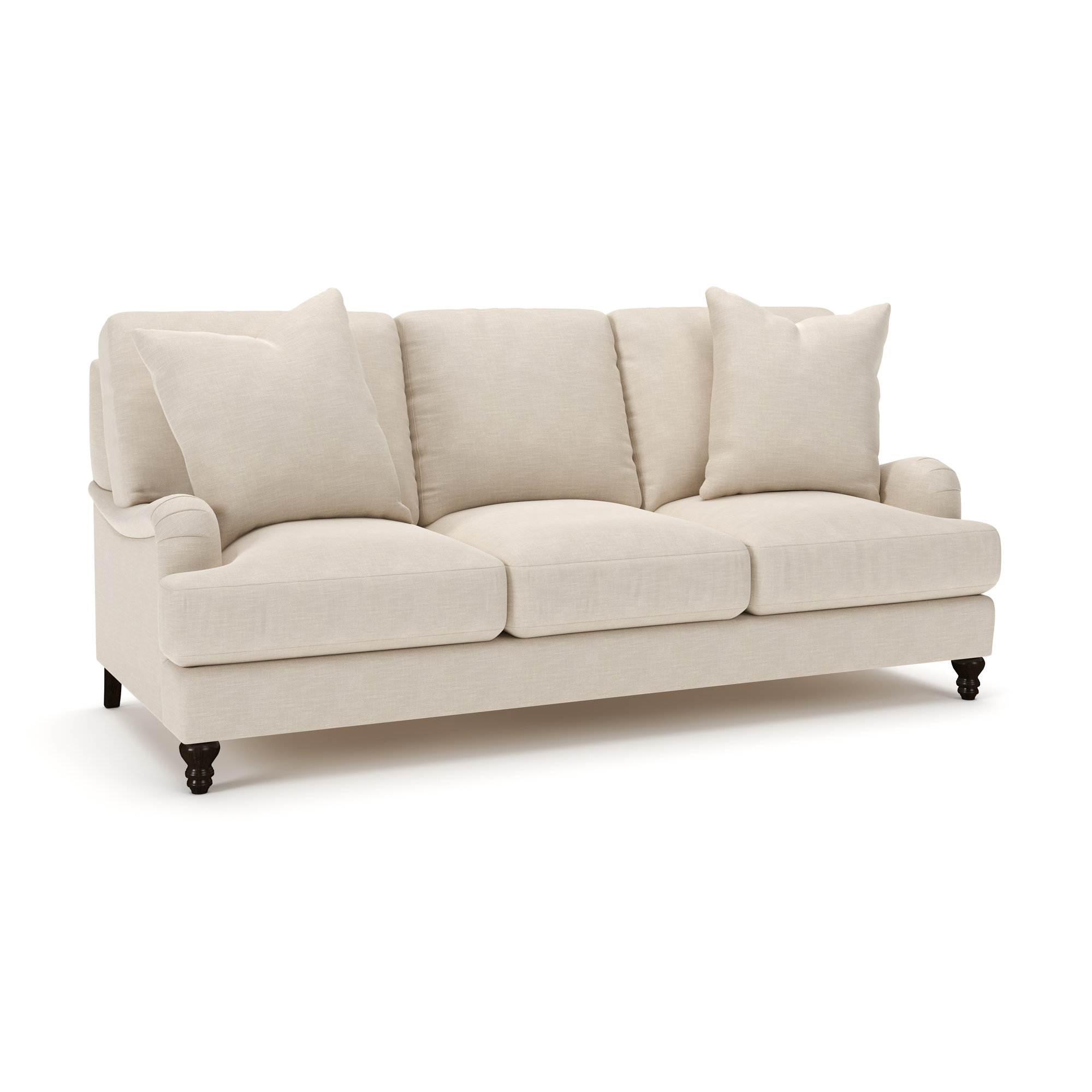 Walters 88'' Recessed Arm Sofa, Conversation Ivory Basketweave