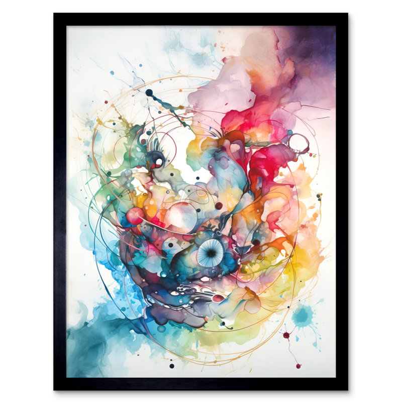 Abstract Organic Form Multicolour Splatter - Single Picture Frame Print