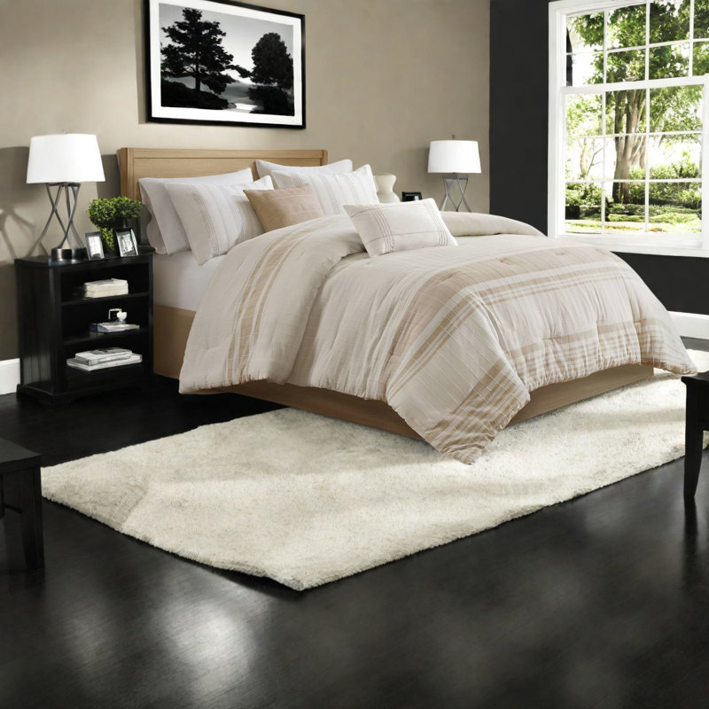 Ensemble de literie en coton rustique pour grand lit 6 pièces avec coussins décoratifs Rustic