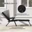 Chaise longue pliante avec coussin, dossier réglable, noir